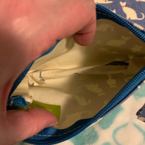 Rock flower paper set of three canvas zipped pouches cat print - Picture 5 of 7